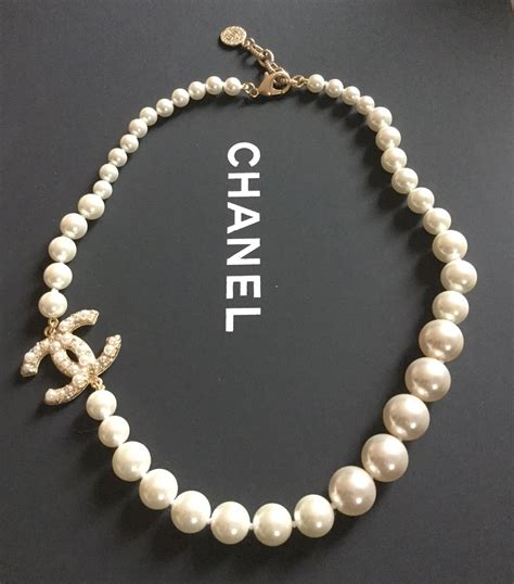 chanel black choker|authentic chanel pearl necklace.